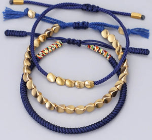 Tibetan Triple Bracelet- Navy