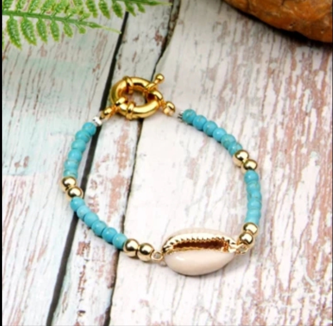 Turquoise Cowrie Bracelet