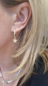 Gold Diamanté Star Earrings