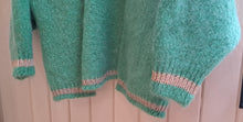 Green Mohair Cardigan With Gold Trim