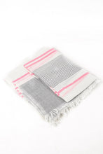 Grey & Neon Pink Striped Scarf