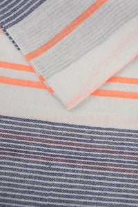 Denim Blue/Orange Striped Scarf
