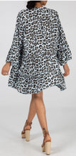 Ava Leopard Print Baby Blue Smock Dress