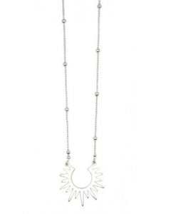 Silver Half Sun Necklace