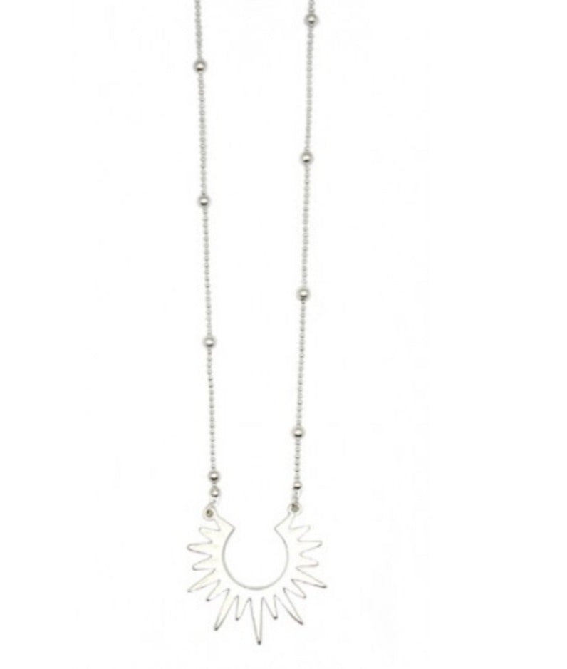 Silver Half Sun Necklace