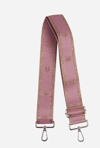 Pink Rose Gold Metallic Star Bag Strap