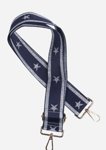 Navy Silver with Metallic Star Bag Strap