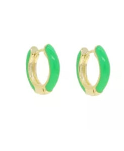 Small Green Hoop Earrings