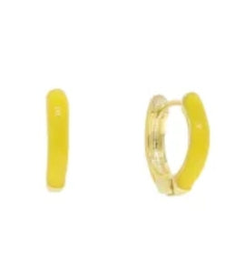 Small Yellow Hoop Earrings