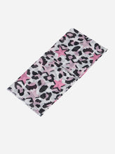 Leopard Print Scarf With Pink Stars