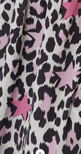 Cream/Pink Leopard Print Tiered Dress
