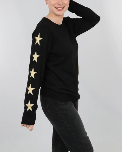Black Jumper with Gold Stars