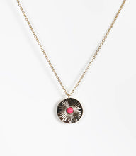Gold pink coin pendant