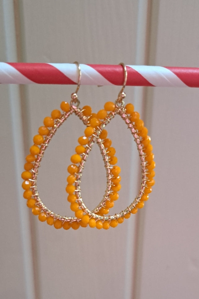 Orange Teardrop Earrings